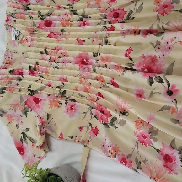 Miss Dorby yellow floral maxi vintage maxi dress sz 10p - Picture 10 of 12